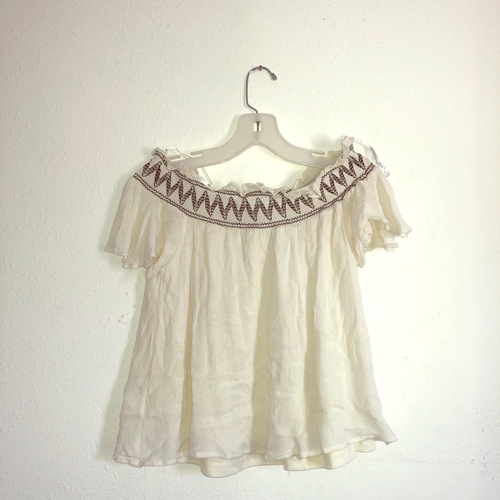 White papaya off shoulder top